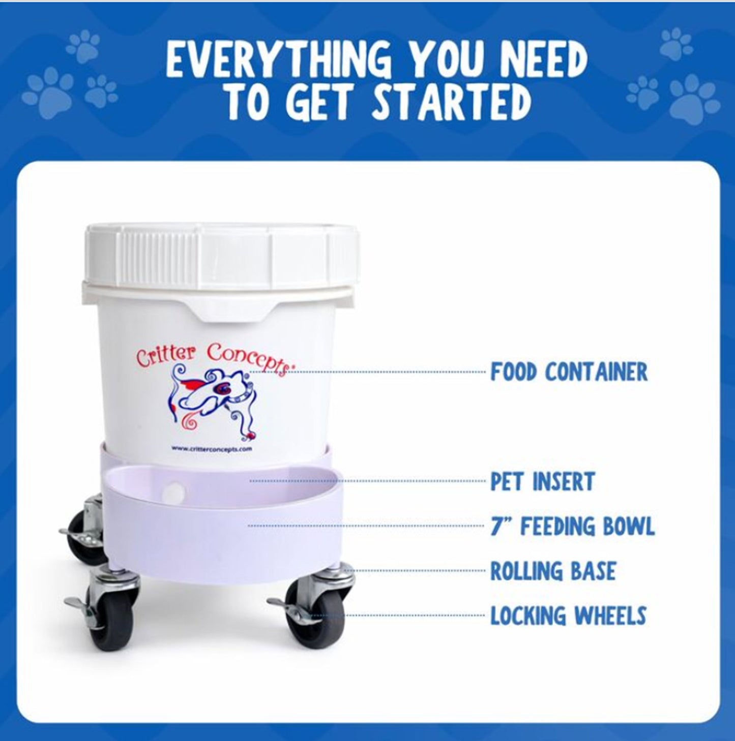 compact dog feeding station