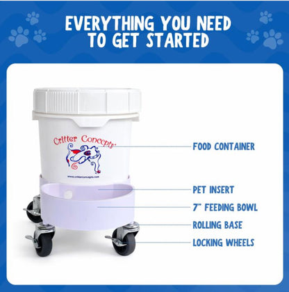 compact dog feeding station